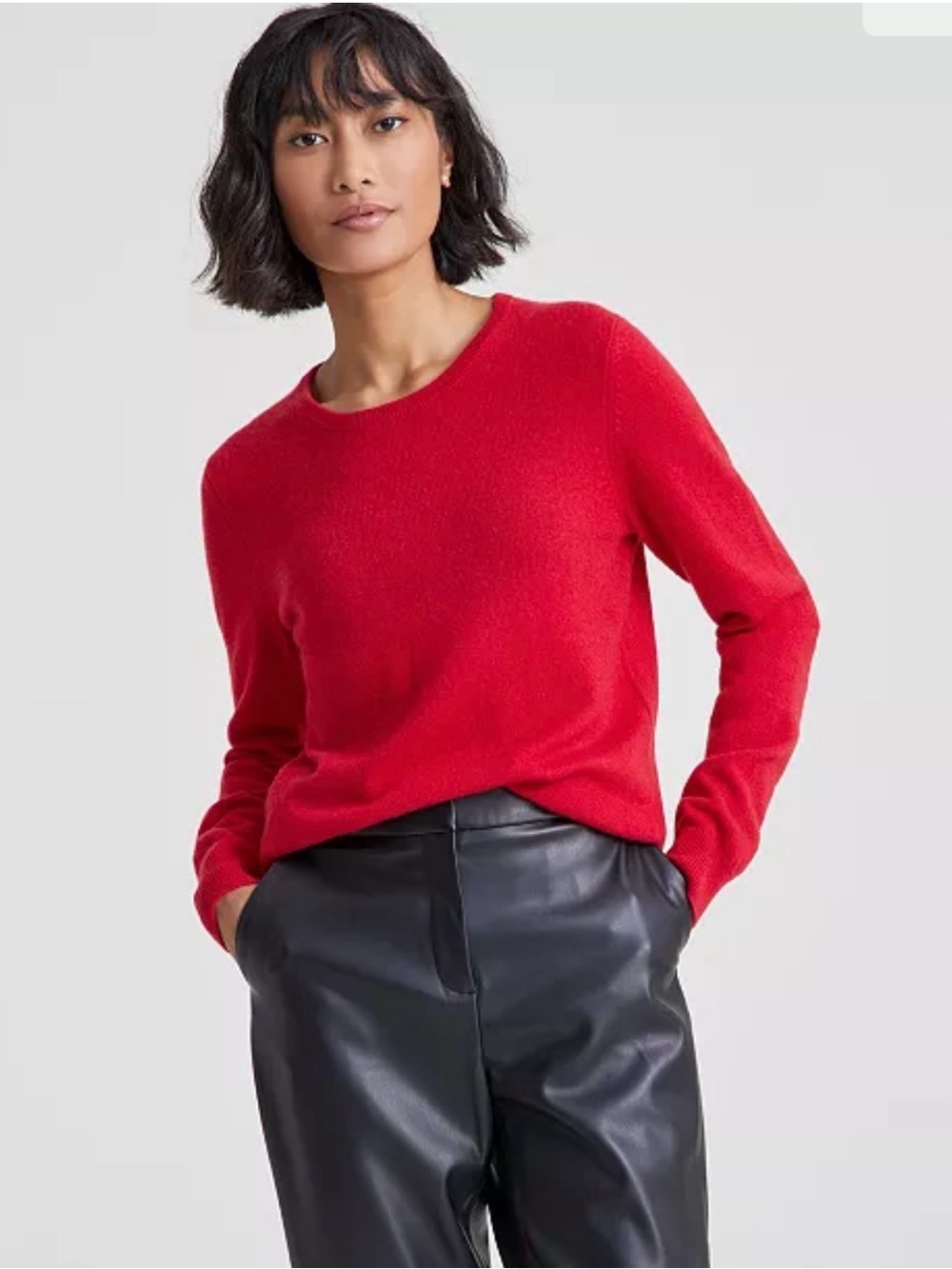Charter Club Red Crewneck Cashmere Sweater